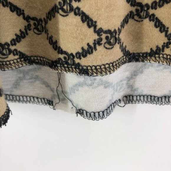 Forever 21 Beige & Black Baddie Long Sleeve Crop Top 1X - Picture 3 of 5